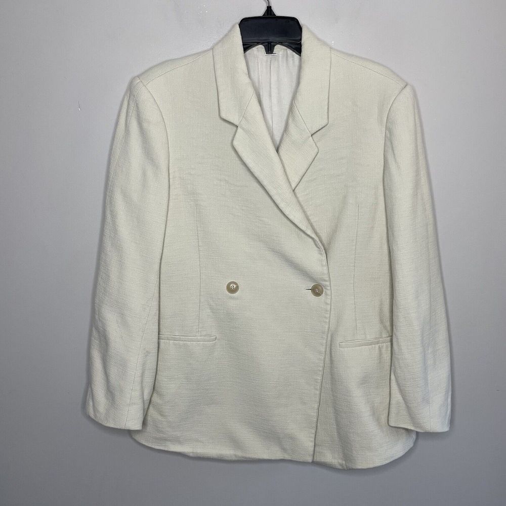 TOTEME Blazer Womens Small S Cream Loreo Oversized Boyfriend Jacket Textured - Picture 2 of 9